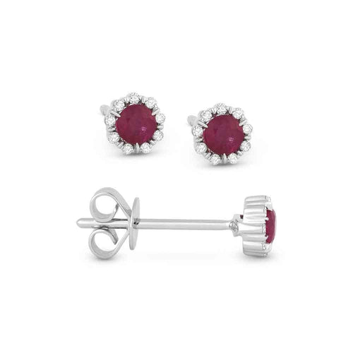 lavianojewelers - 14K White Gold Ruby Earrings | LaViano 