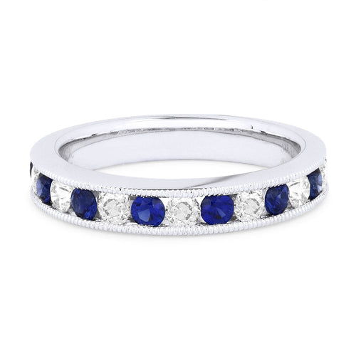 Laviano Jewelers Rings - 14K White Gold Sapphire and Diamond