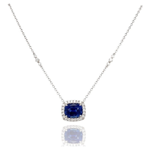 LaViano Jewelers Necklaces - 14K White Gold Sapphire