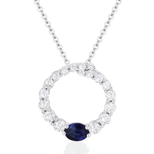 LaViano Jewelers Necklaces - 14K White Gold Sapphire and 