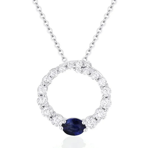 LaViano Jewelers Necklaces - 14K White Gold Sapphire and 