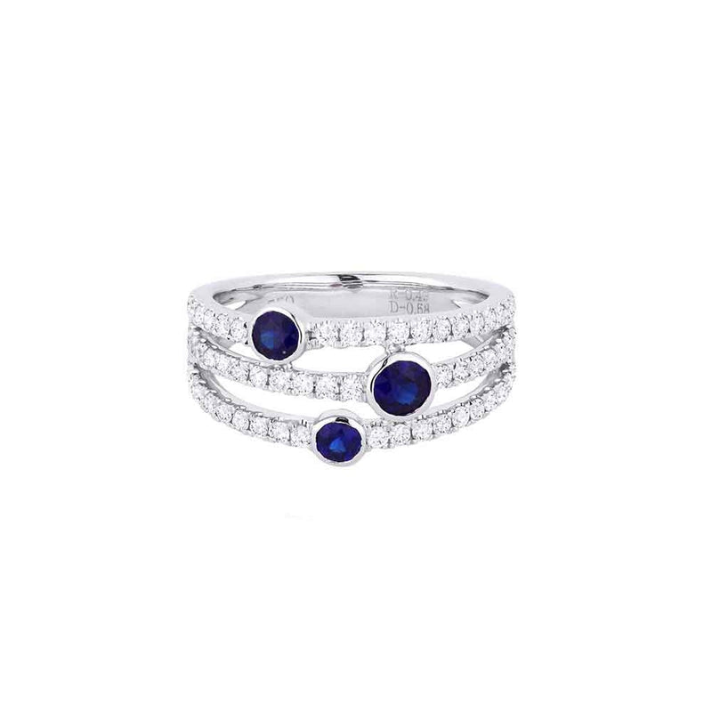 lavianojewelers - 14K White Gold Sapphire and Diamond Ring |