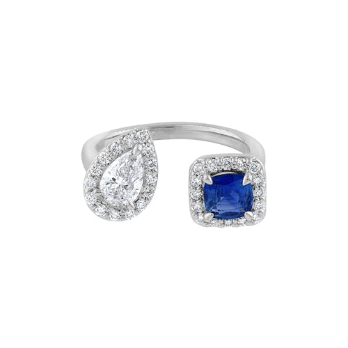 LaViano Jewelers Rings - 14K White Gold Sapphire and Diamond