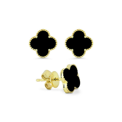 lavianojewelers - 14K Yellow Gold Black Onyx Earrings | 