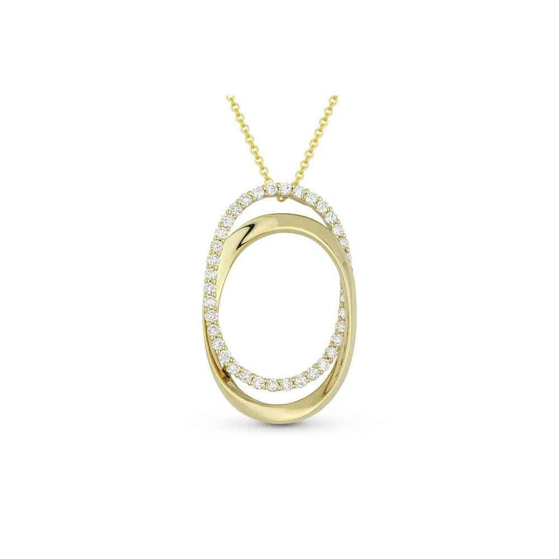 lavianojewelers - 14K Yellow Gold Circle Diamond Necklace | 