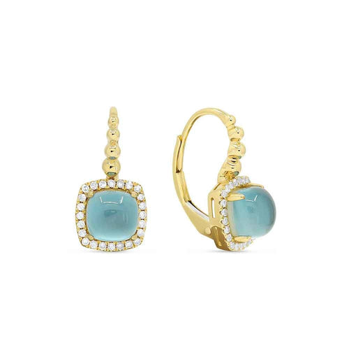 lavianojewelers - 14K Yellow Gold Diamond and Blue Topaz 