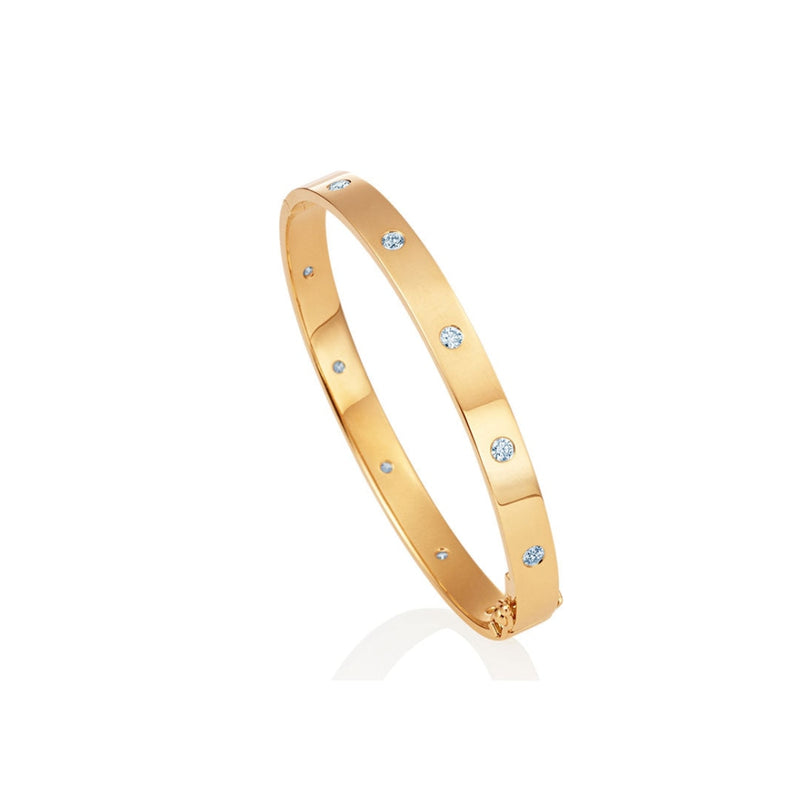 lavianojewelers - 14K Yellow Gold Diamond Bangle Bracelet | 