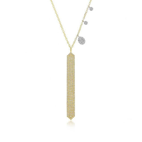 lavianojewelers - 14K Yellow Gold Diamond Bar Necklace | 