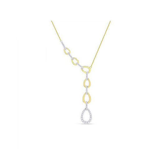14K Yellow Gold Diamond Chain Link Necklace