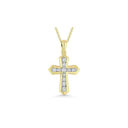lavianojewelers - 14K Yellow Gold Diamond Cross | LaViano 