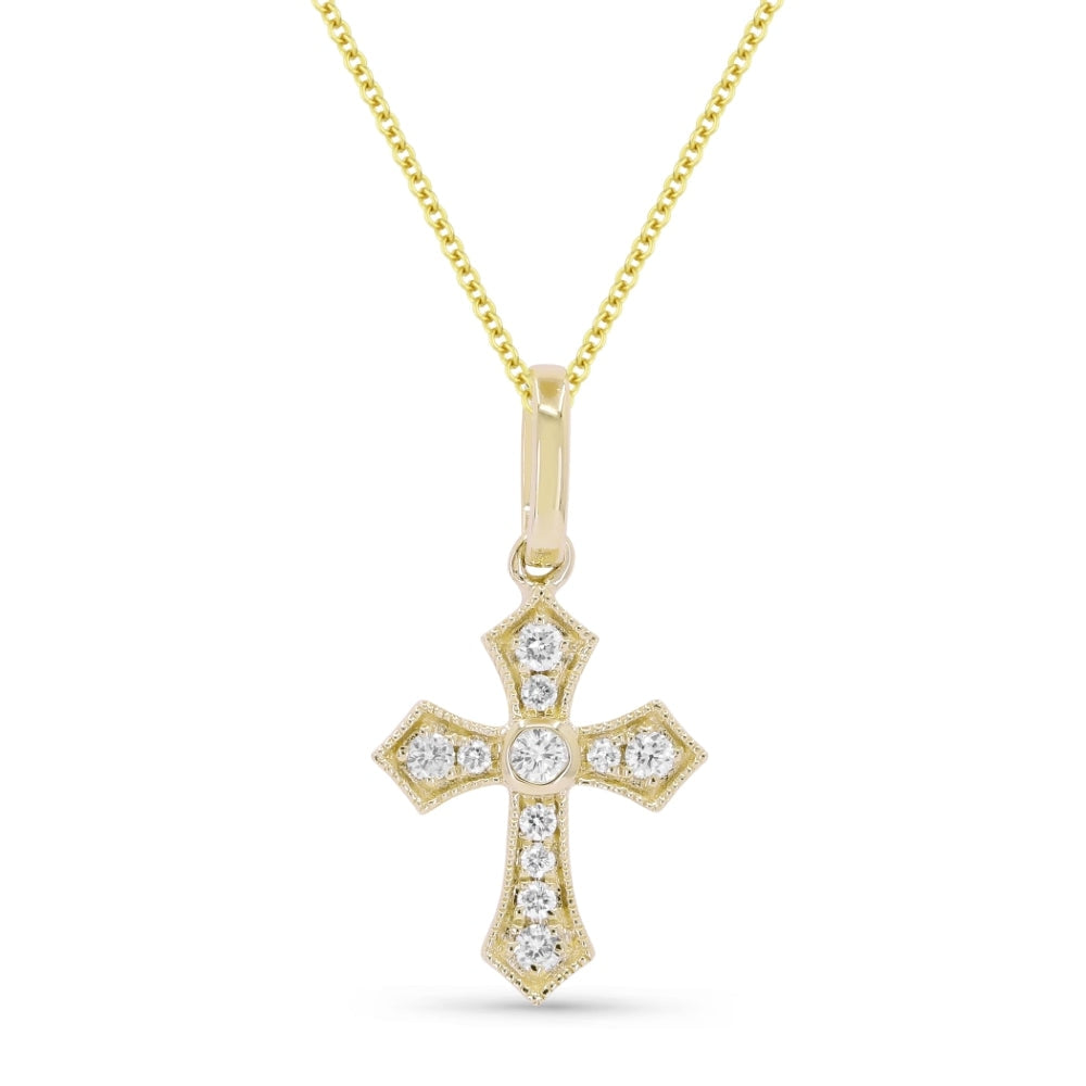 LaViano Jewelers Necklaces - 14K Yellow Gold Diamond Cross |