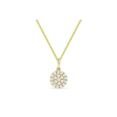 lavianojewelers - 14K Yellow Gold Diamond Disc Necklace | 