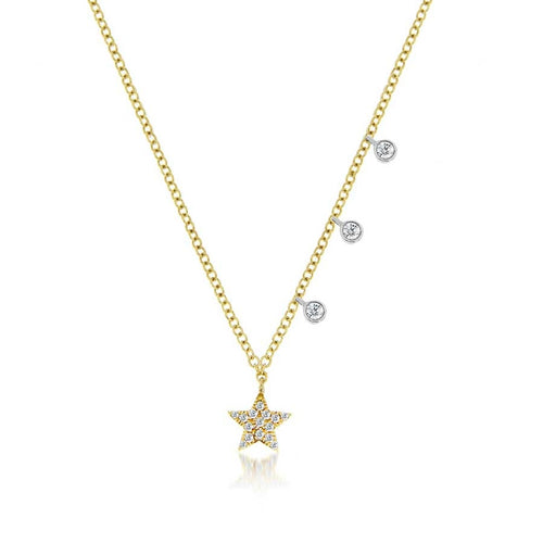 lavianojewelers - 14K Yellow Gold Diamond Star Necklace | 