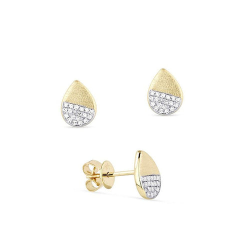 lavianojewelers - 14K Yellow Gold Diamond Teardrop Earrings 