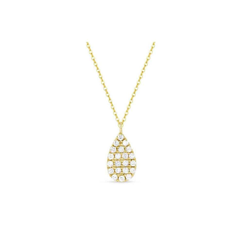 lavianojewelers - 14K Yellow Gold Diamond Teardrop Necklace 