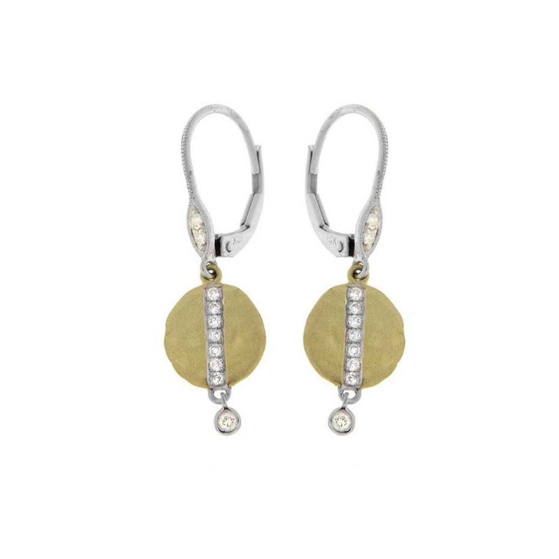 lavianojewelers - 14K Yellow Gold Disc Drop Earrings | 