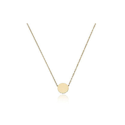 14K Yellow Gold Disc Necklace