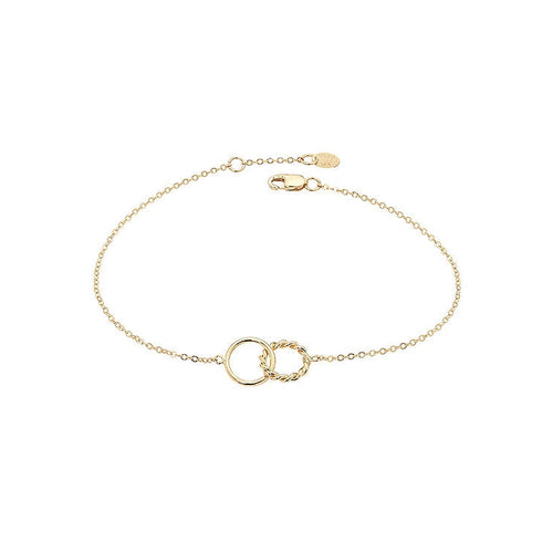 lavianojewelers - 14K Yellow Gold Double Circle Ankle 