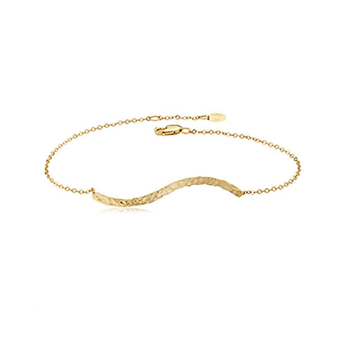 lavianojewelers - 14K Yellow Gold Hammered Bar Bracelet | 