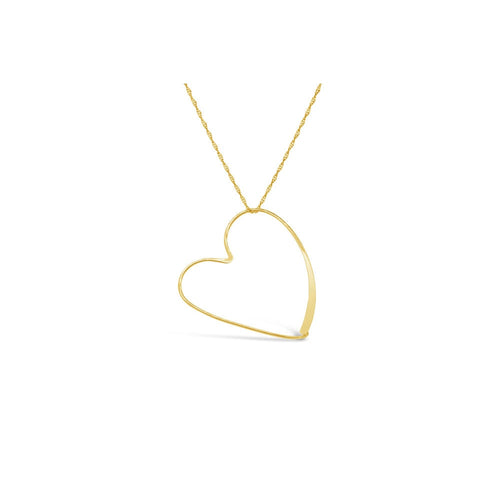 lavianojewelers - 14K Yellow Gold Heart Pendant Necklace | 