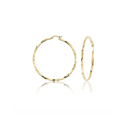 Image of yellow gold hoop earrings