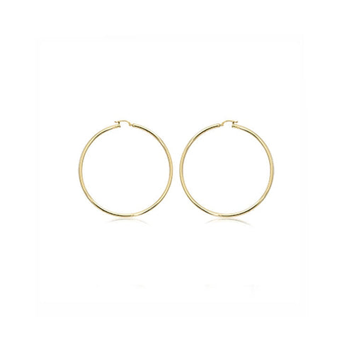 Image of yellow gold hoop earrings