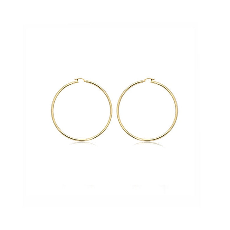 Image of yellow gold hoop earrings