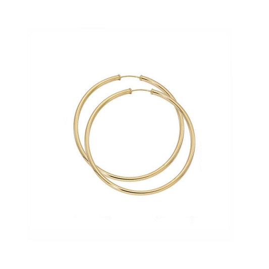 Image of yellow gold hoop earrings