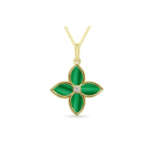 LaViano Jewelers Necklaces - 14K Yellow Gold Malachite and 