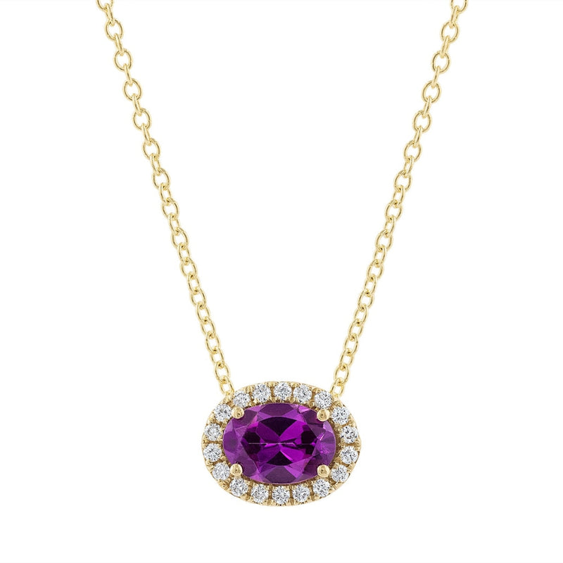 LaViano Jewelers Necklaces - 14K Yellow Gold Purple Garnet 