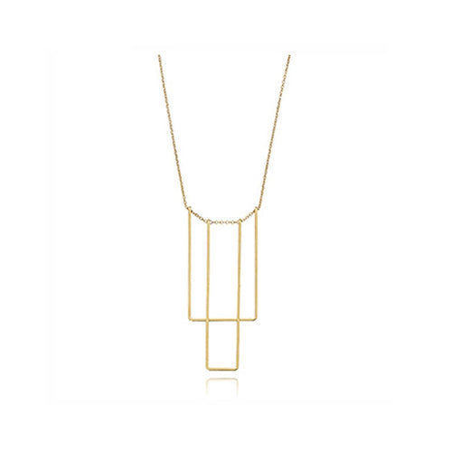 Image of 14K Yellow Gold Square Bib Necklace