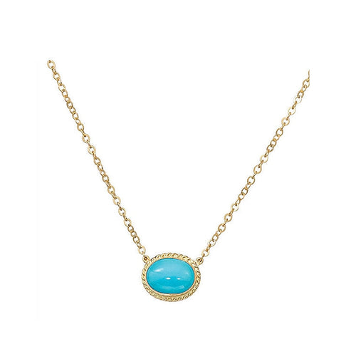 Image of 14K Yellow Gold Turquoise Necklace