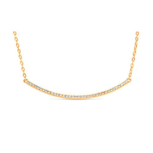 lavianojewelers - 18K Rose Gold Diamond Bar Necklace | 