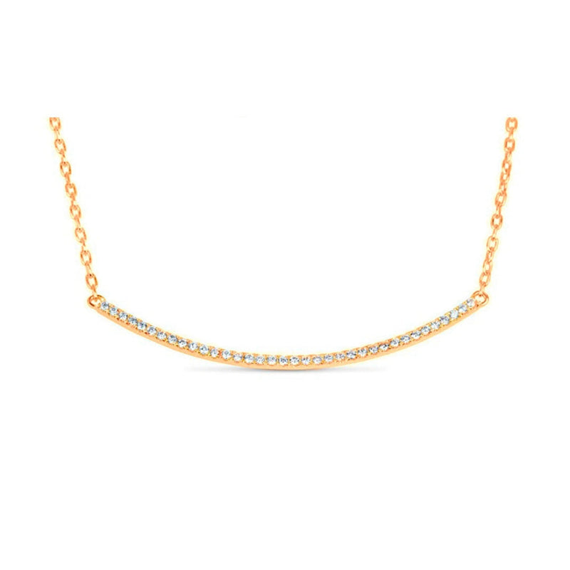 lavianojewelers - 18K Rose Gold Diamond Bar Necklace | 