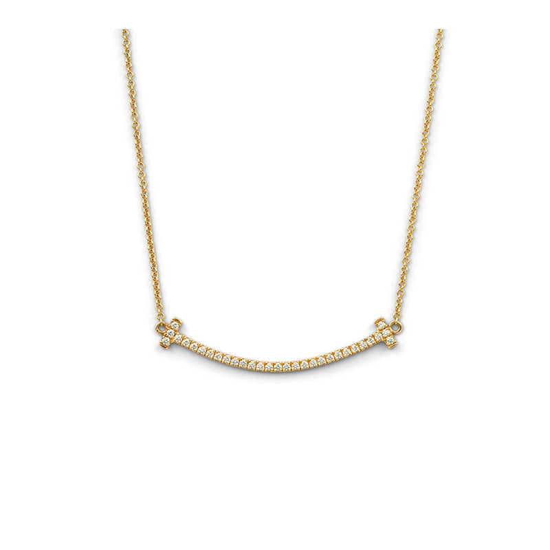 lavianojewelers - 18K Rose Gold Diamond T Necklace | LaViano