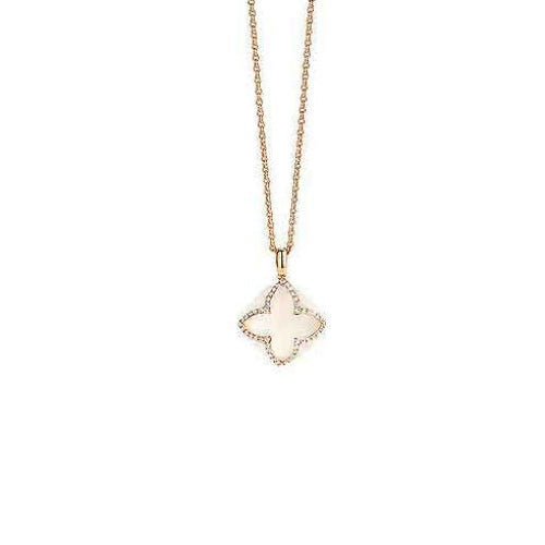 lavianojewelers - 18K Rose Gold White Quartz and Diamond 
