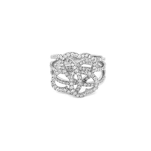 LaViano Jewelers 18K White Gold and Multi Diamond Heart Ring containing 0.88cts.