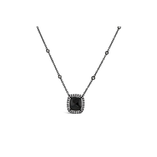 LaViano Jewelers 18K White Gold Black and White Diamond Pendant Necklace