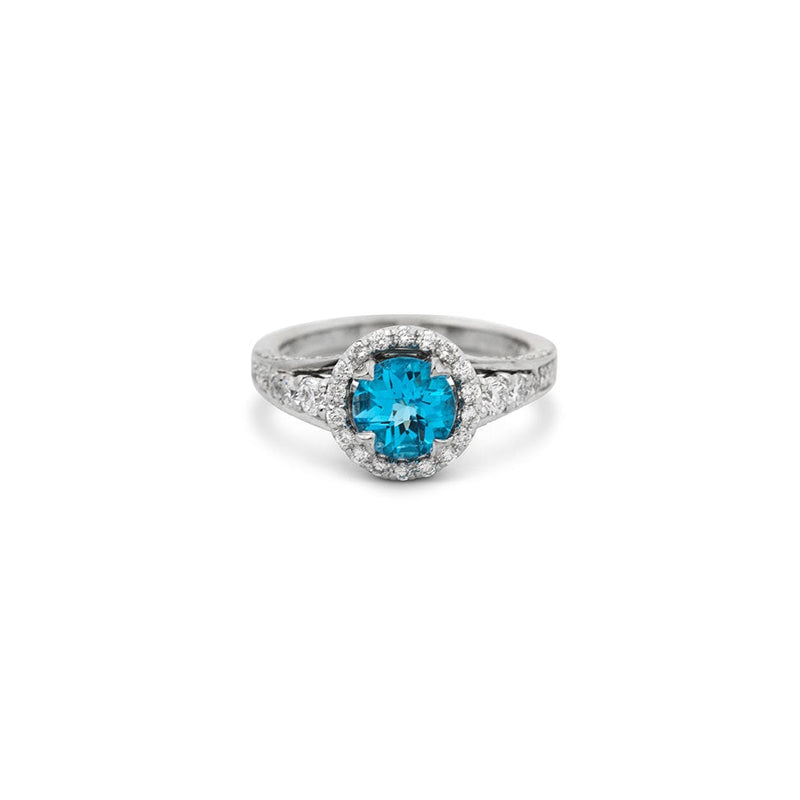lavianojewelers - 18K White Gold Blue Topaz Ring | LaViano 