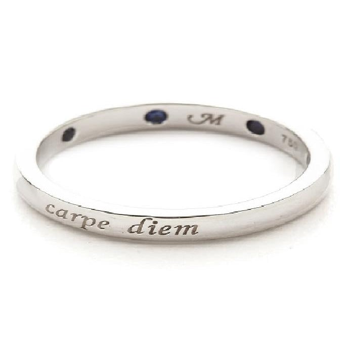 lavianojewelers - 18K White Gold Carpe Diem Ring with Blue 
