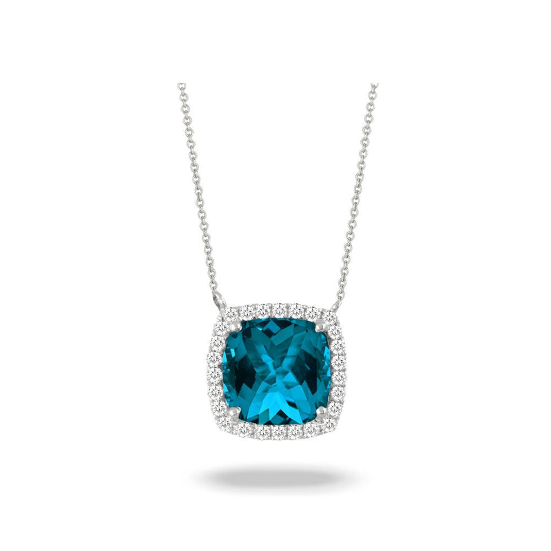 lavianojewelers - 18K White Gold Blue Topaz Necklace | 