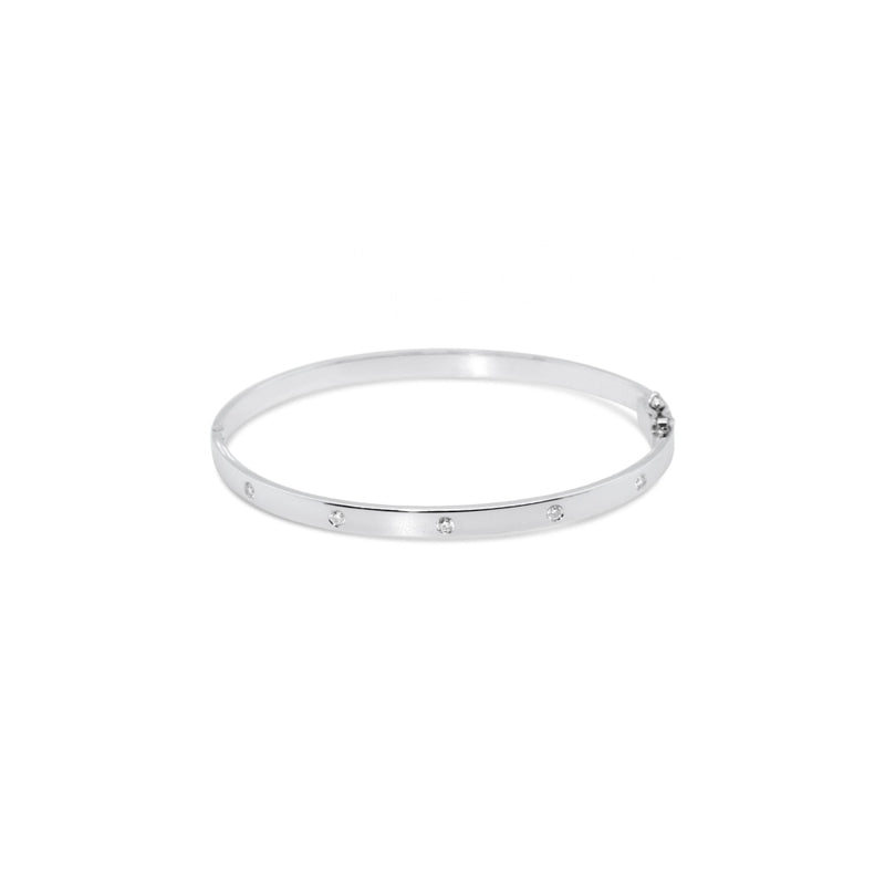 18K White Gold Diamond Bangle