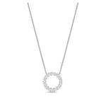 LaViano Jewelers 18K White Gold Diamond Circle Necklace with 14 diamonds weighing 1.03cts.