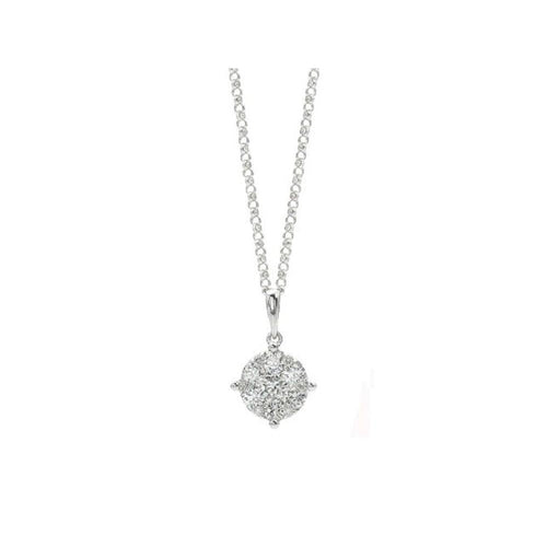 lavianojewelers - 18K White Gold Diamond Cluster Pendant 