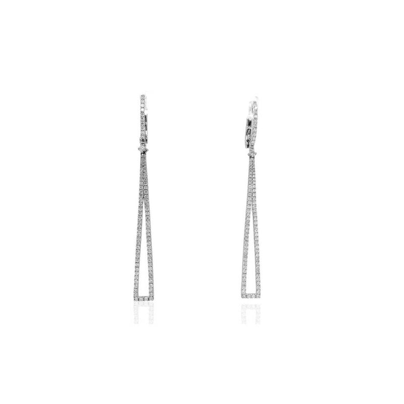 lavianojewelers - 18K White Gold Diamond Drop Earrings | 