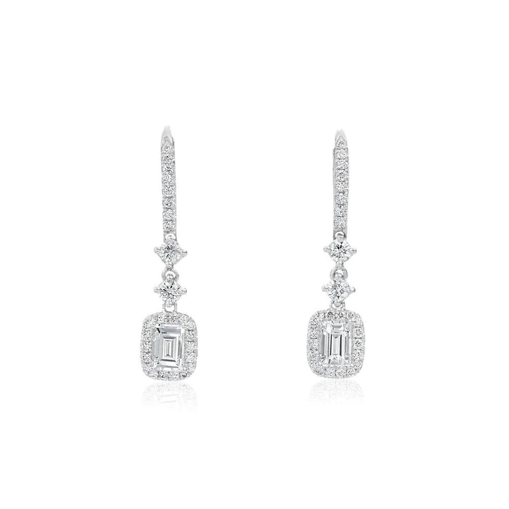 lavianojewelers - 18K White Gold Diamond Earrings | LaViano 