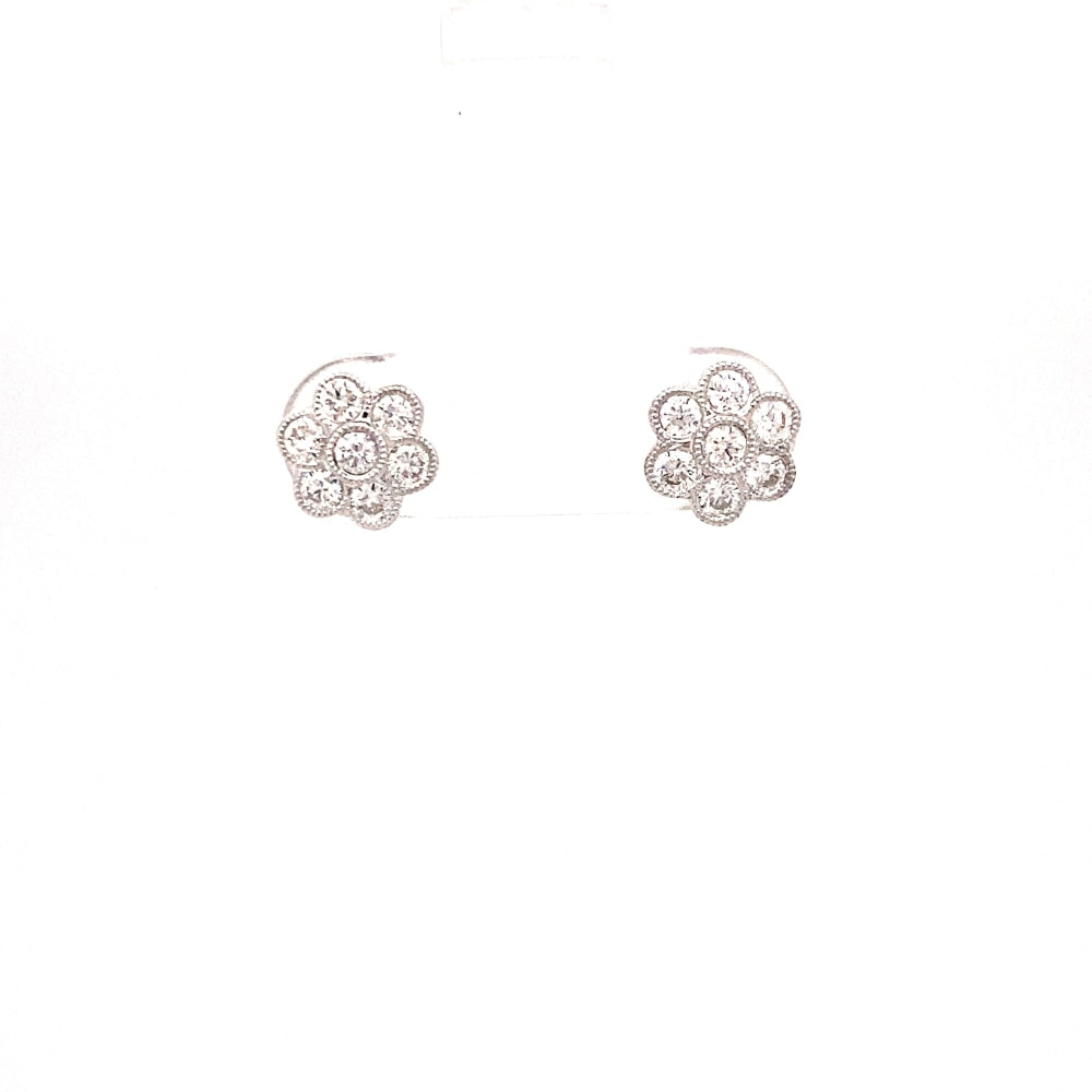 LaViano Jewelers Earrings - 18K White Gold Diamond Earrings 