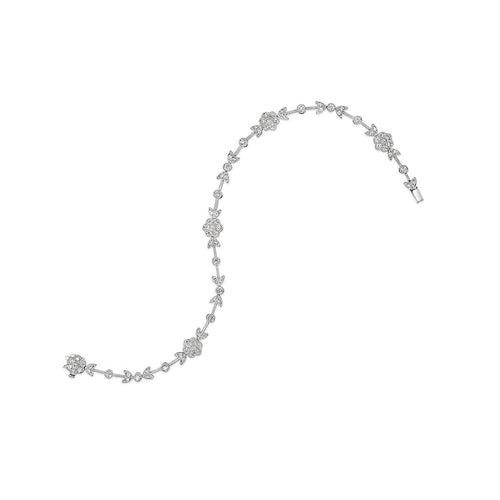 LaViano Jewelers 18K White Gold Diamond Flower Bracelet