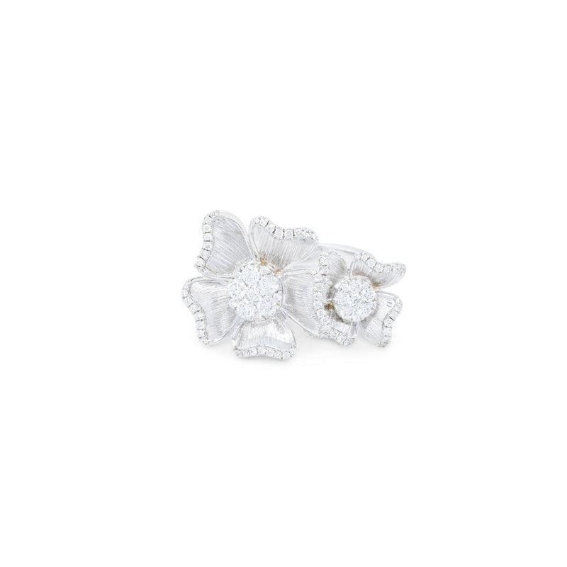 LaViano Jewelers 18K White Gold Diamond Flower Ring
