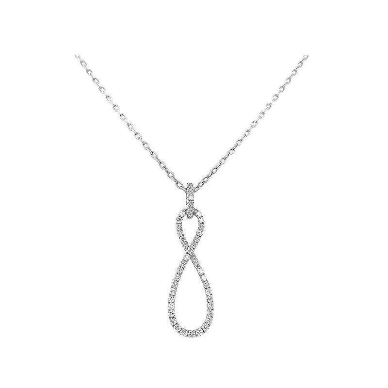 LaViano Jewelers 18K White Gold Diamond Infinity Necklace